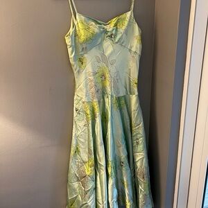 Nine West Light Green Floral Midi Dress